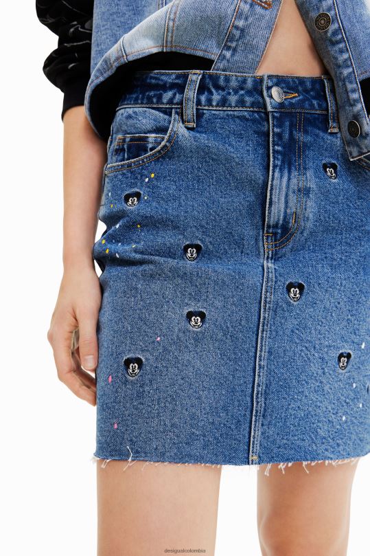 ropa 4802L661 mujer Desigual minifalda vaquera de mickey mouse de disney - Desigual Colombia Medellín