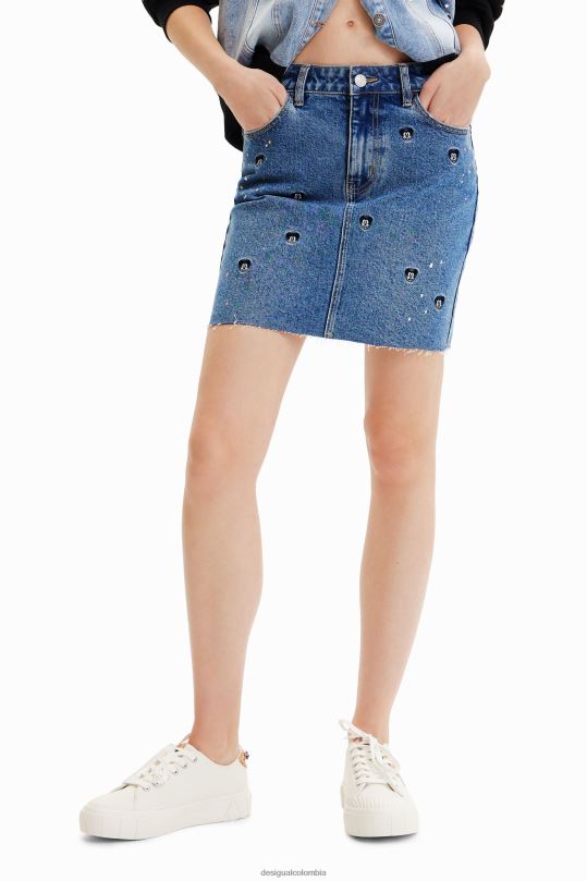 ropa 4802L661 mujer Desigual minifalda vaquera de mickey mouse de disney - Desigual Colombia Medellín