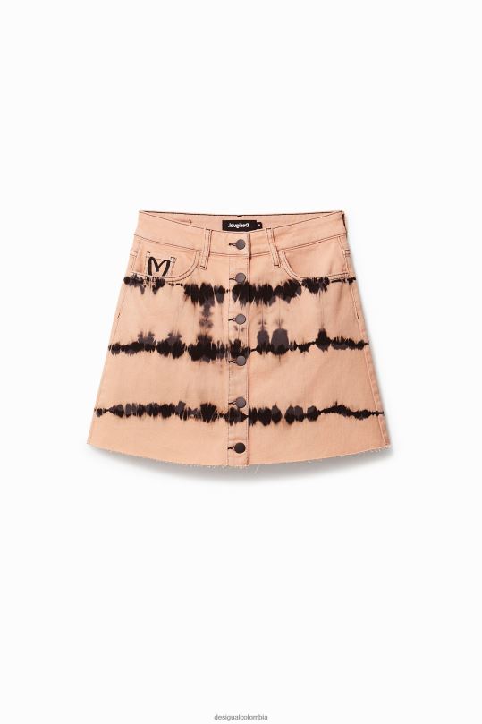 Desigual Colombia pagina oficial - ropa 4802L668 mujer Desigual minifalda de mezclilla con efecto tie-dye