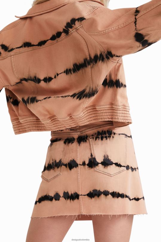 Desigual Colombia pagina oficial - ropa 4802L668 mujer Desigual minifalda de mezclilla con efecto tie-dye
