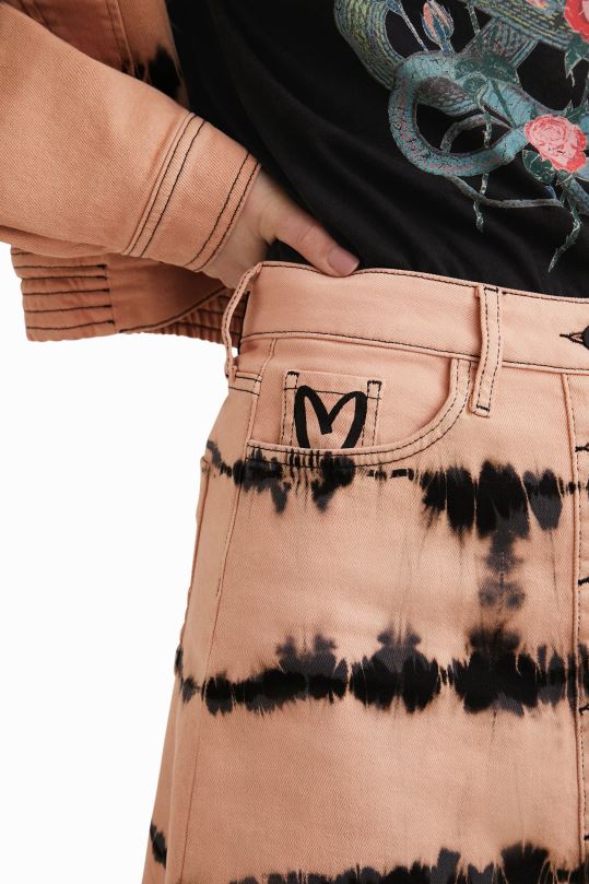 Desigual Colombia pagina oficial - ropa 4802L668 mujer Desigual minifalda de mezclilla con efecto tie-dye
