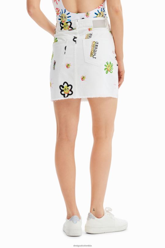 Desigual Colombia bolsos - ropa 4802L714 mujer Desigual minifalda denim con ilustraciones