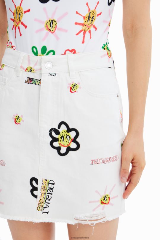 Desigual Colombia bolsos - ropa 4802L714 mujer Desigual minifalda denim con ilustraciones