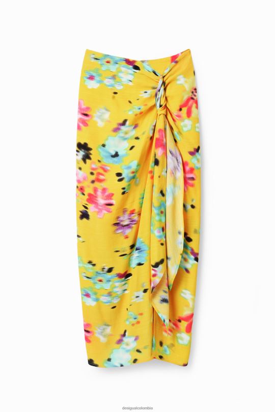 Desigual zapatos Colombia - ropa 4802L725 mujer Desigual falda midi con abertura tipo pañuelo