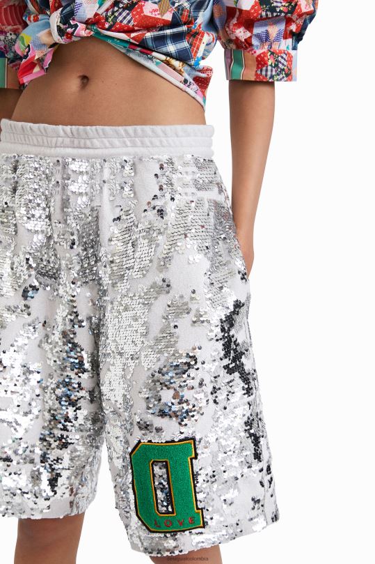 ropa 4802L734 mujer Desigual pantalones cortos con lentejuelas de johnson hartig - Desigual Colombia rebajas