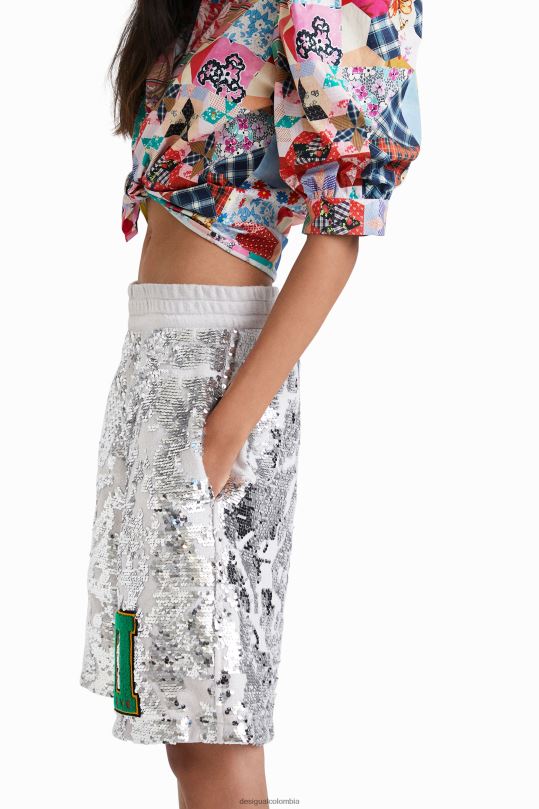 ropa 4802L734 mujer Desigual pantalones cortos con lentejuelas de johnson hartig - Desigual Colombia rebajas