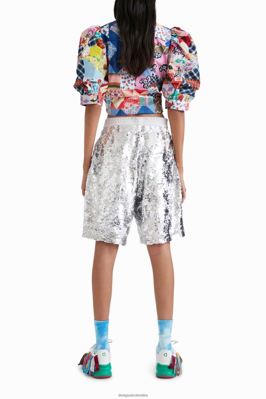ropa 4802L734 mujer Desigual pantalones cortos con lentejuelas de johnson hartig - Desigual Colombia rebajas