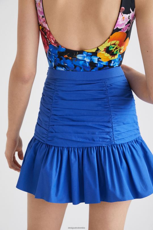 ropa 4802L754 mujer Desigual minifalda drapeada con volantes - Desigual sales online