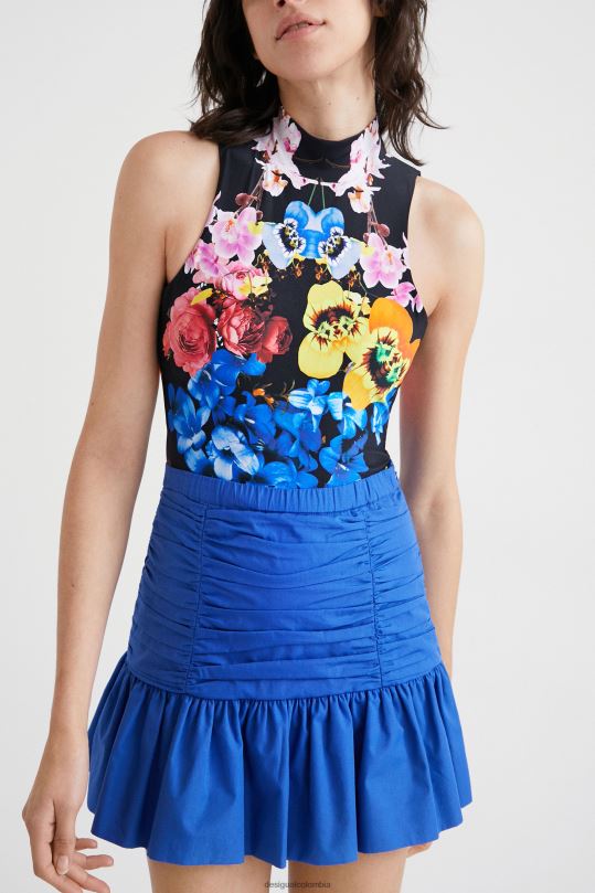 ropa 4802L754 mujer Desigual minifalda drapeada con volantes - Desigual sales online