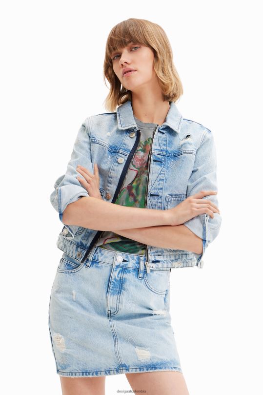 ropa 4802L758 mujer Desigual minifalda vaquera con ojos - Desigual Colombia Medellín
