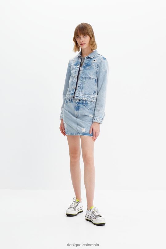 ropa 4802L758 mujer Desigual minifalda vaquera con ojos - Desigual Colombia Medellín