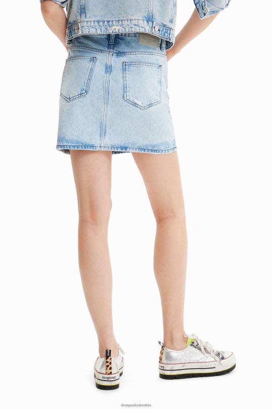 ropa 4802L758 mujer Desigual minifalda vaquera con ojos - Desigual Colombia Medellín