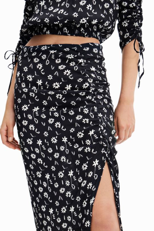 Desigual Colombia pagina oficial - ropa 4802L760 mujer Desigual falda midi con abertura floral