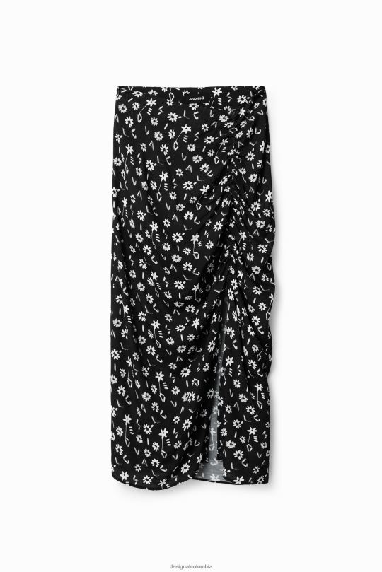 Desigual Colombia pagina oficial - ropa 4802L760 mujer Desigual falda midi con abertura floral