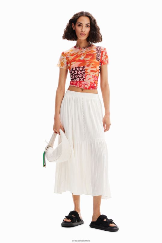 ropa 4802L859 mujer Desigual falda midi texturizada - Desigual sale damen