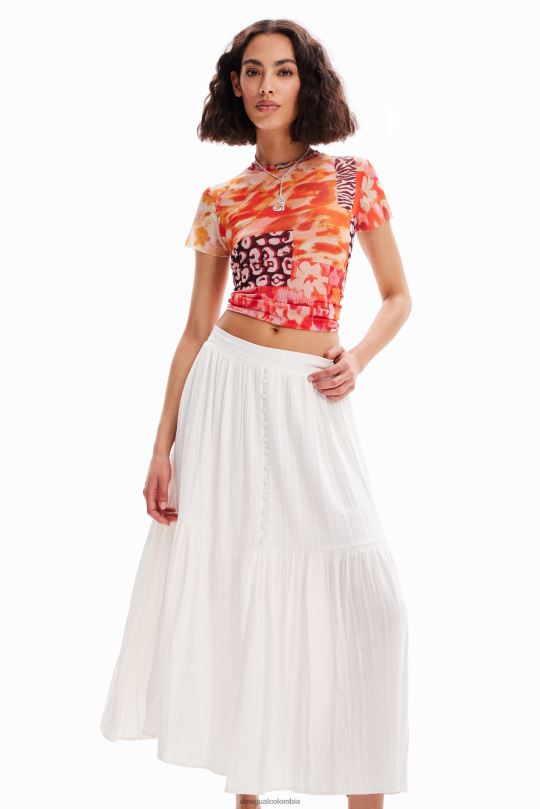 ropa 4802L859 mujer Desigual falda midi texturizada - Desigual sale damen