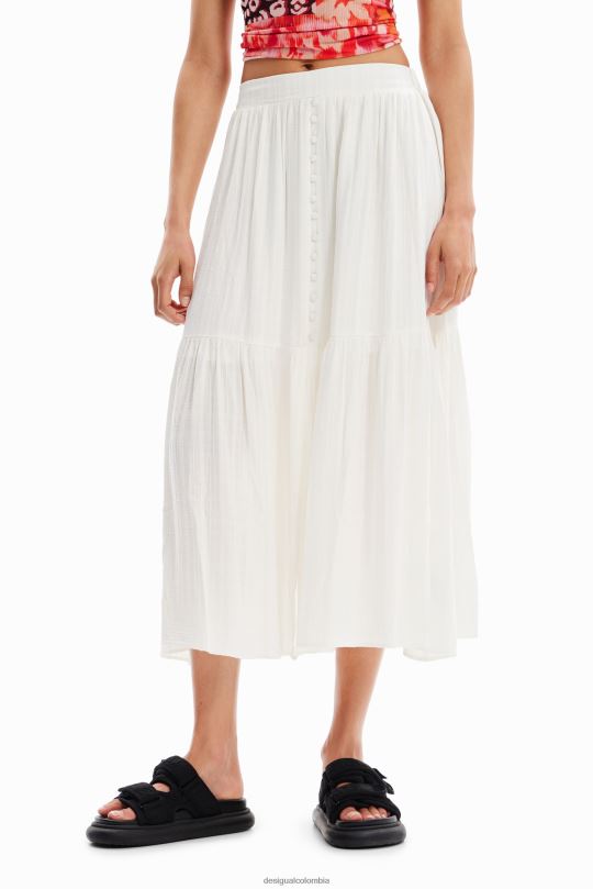 ropa 4802L859 mujer Desigual falda midi texturizada - Desigual sale damen