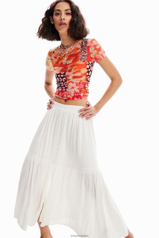 ropa 4802L859 mujer Desigual falda midi texturizada - Desigual sale damen
