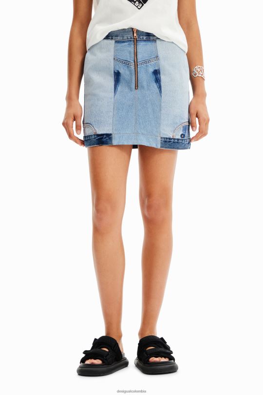 ropa 4802L916 mujer Desigual minifalda de mezclilla reciclada - Desigual Colombia Medellín