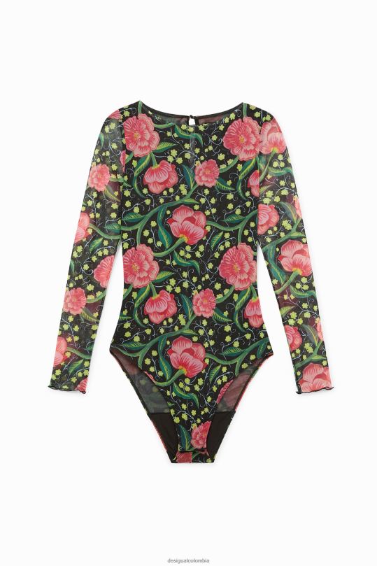 ropa 4802L1088 mujer Desigual body floral ajustado - Desigual shop