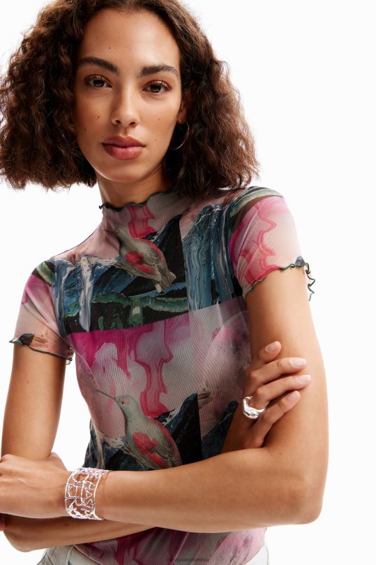Desigual Colombia - ropa 4802L352 mujer Desigual body de fantasía de tul de manga corta
