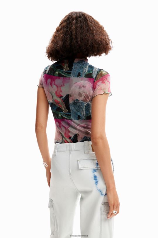 Desigual Colombia - ropa 4802L352 mujer Desigual body de fantasía de tul de manga corta