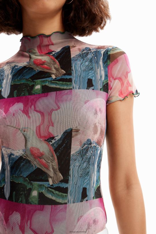 Desigual Colombia - ropa 4802L352 mujer Desigual body de fantasía de tul de manga corta