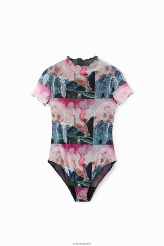 Desigual Colombia - ropa 4802L352 mujer Desigual body de fantasía de tul de manga corta