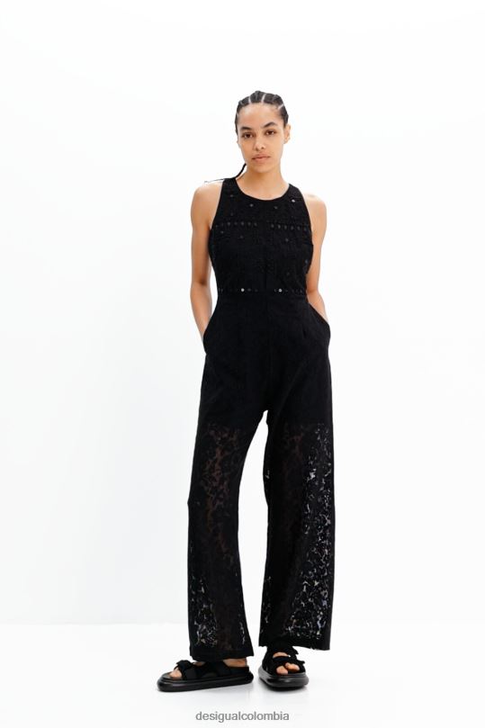 ropa 4802L47 mujer Desigual mono largo de encaje bordado - Desigual sale damen