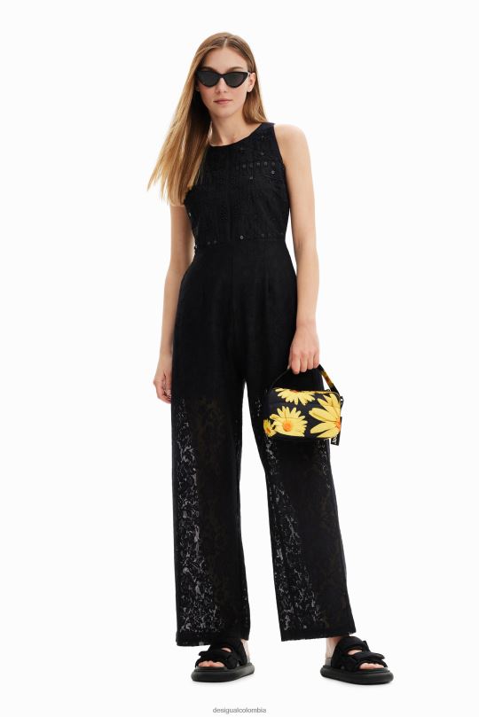 ropa 4802L47 mujer Desigual mono largo de encaje bordado - Desigual sale damen