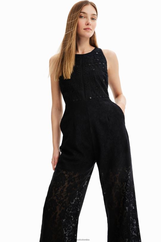ropa 4802L47 mujer Desigual mono largo de encaje bordado - Desigual sale damen