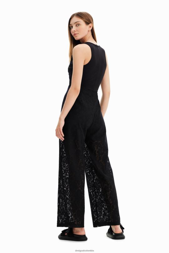 ropa 4802L47 mujer Desigual mono largo de encaje bordado - Desigual sale damen