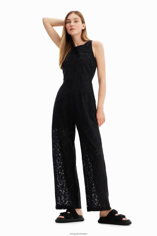 ropa 4802L47 mujer Desigual mono largo de encaje bordado - Desigual sale damen