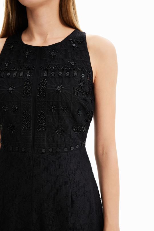 ropa 4802L47 mujer Desigual mono largo de encaje bordado - Desigual sale damen