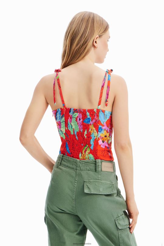 ropa 4802L514 mujer Desigual body tropical con corsé y tiras - Desigual sale damen