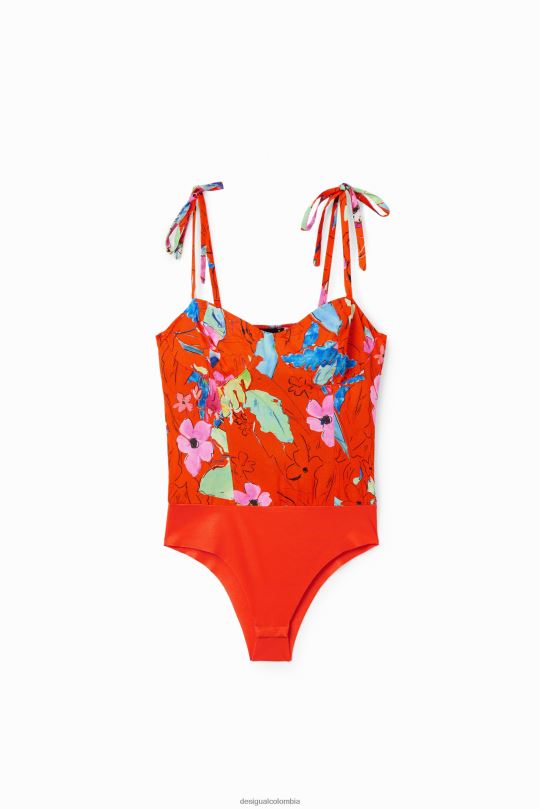 ropa 4802L514 mujer Desigual body tropical con corsé y tiras - Desigual sale damen