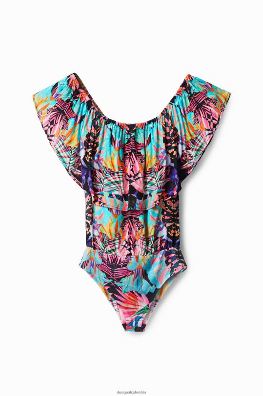 ropa 4802L521 mujer Desigual body con cuello barco y estampado geométrico - Desigual sales online