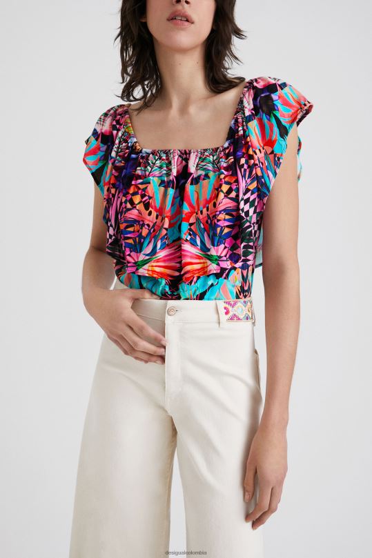 ropa 4802L521 mujer Desigual body con cuello barco y estampado geométrico - Desigual sales online