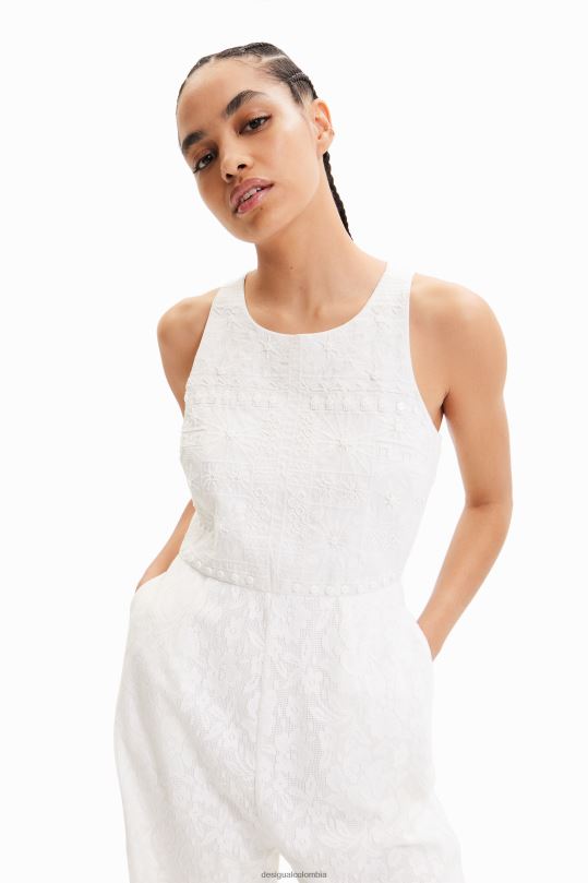 Desigual Colombia - ropa 4802L584 mujer Desigual mono largo de encaje bordado