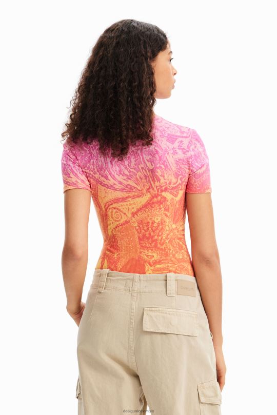 blusas Desigual bogota - ropa 4802L717 mujer Desigual metro. body de canalé con aberturas de christian lacroix