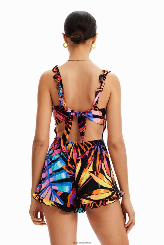 ropa 4802L922 mujer Desigual mono corto con volantes - Desigual sale damen