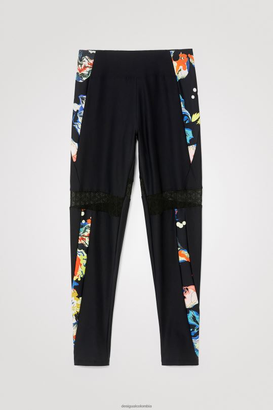 ropa 4802L1061 mujer Desigual leggings delgados flores - Desigual sale damen