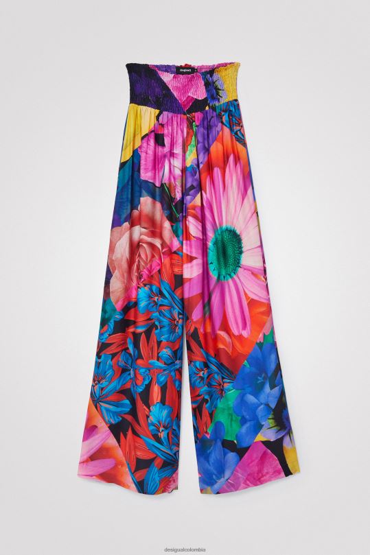ropa 4802L1078 mujer Desigual pantalones palazzo florales - Desigual Colombia Medellín