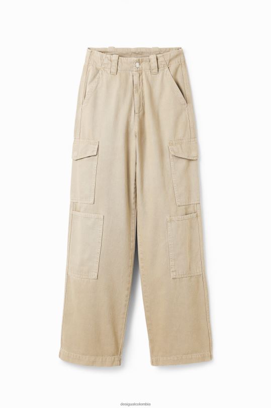 ropa 4802L228 mujer Desigual pantalones largos tipo cargo - Desigual shop