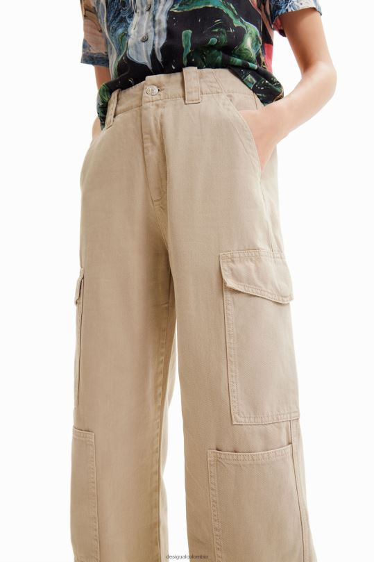 ropa 4802L228 mujer Desigual pantalones largos tipo cargo - Desigual shop