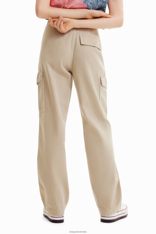 ropa 4802L228 mujer Desigual pantalones largos tipo cargo - Desigual shop