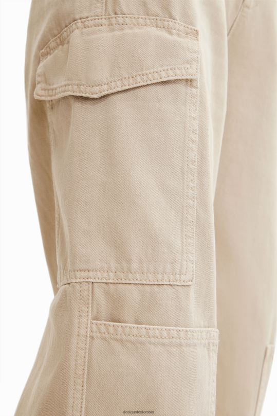 ropa 4802L228 mujer Desigual pantalones largos tipo cargo - Desigual shop