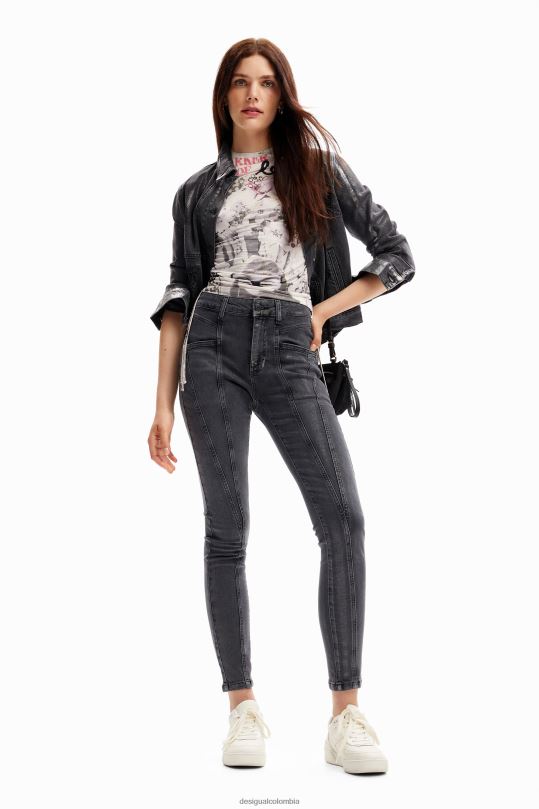 ropa 4802L257 mujer Desigual jeans ajustados metalizados con push-up - Desigual sale damen
