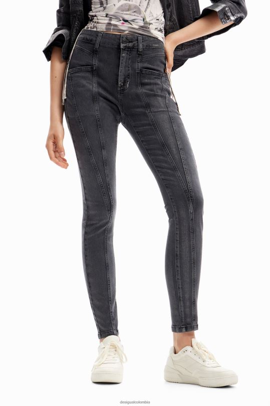 ropa 4802L257 mujer Desigual jeans ajustados metalizados con push-up - Desigual sale damen