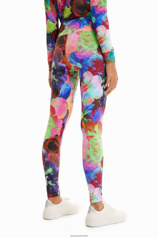 ropa 4802L282 mujer Desigual leggins elásticos con estampado floral - Desigual Colombia Medellín